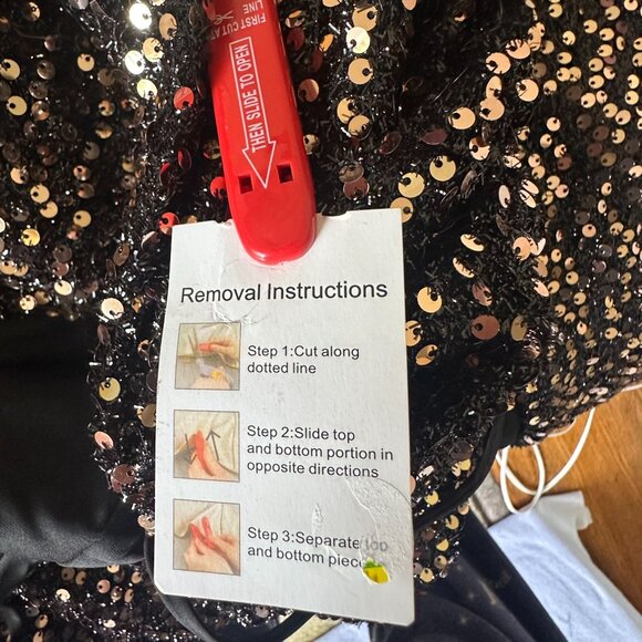 Ieena for Mac Duggal Bronze Sequin Ruched High Slit Gown Size 2 NWT Style# 55700 - Picture 10 of 14